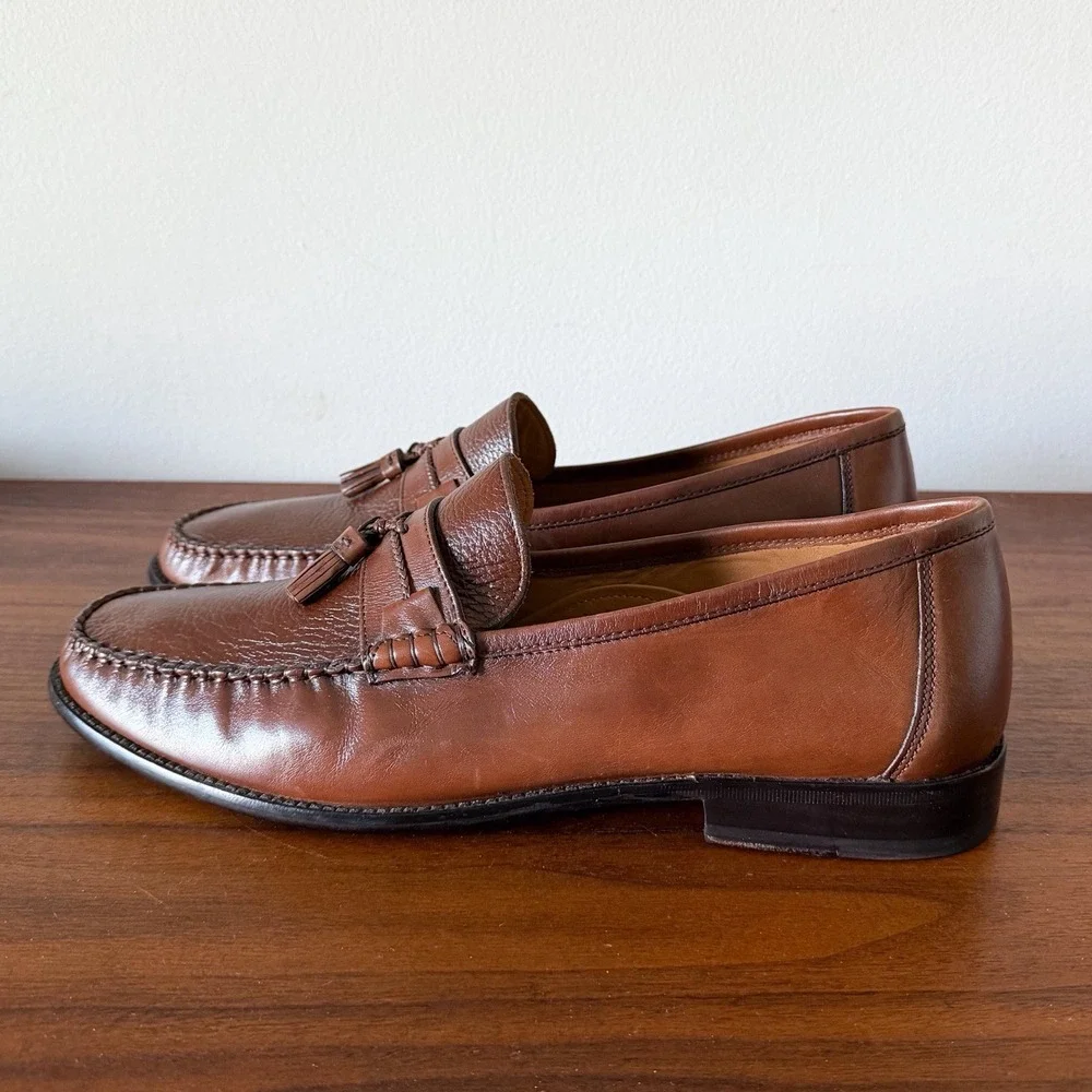 Florsheim Brown Leather Tassel Loafers Moc Toe Dress Shoes Men's Size 13D